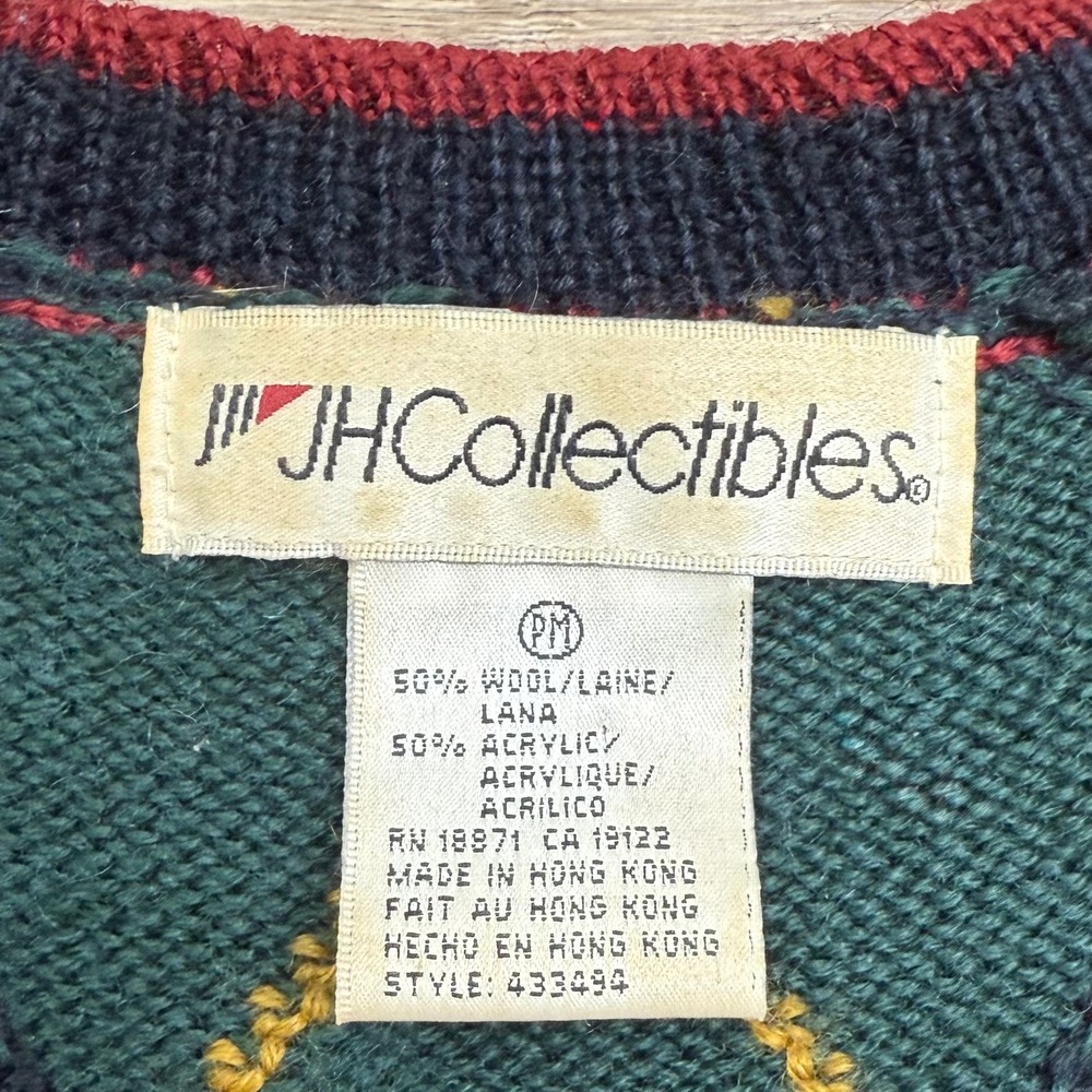 Vintage Argyle Sweater‎ Vest Academia Grandpa Button Front Sleeveless Knit Top - Picture 7 of 9